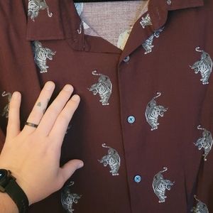 Express burgundy slim shirt